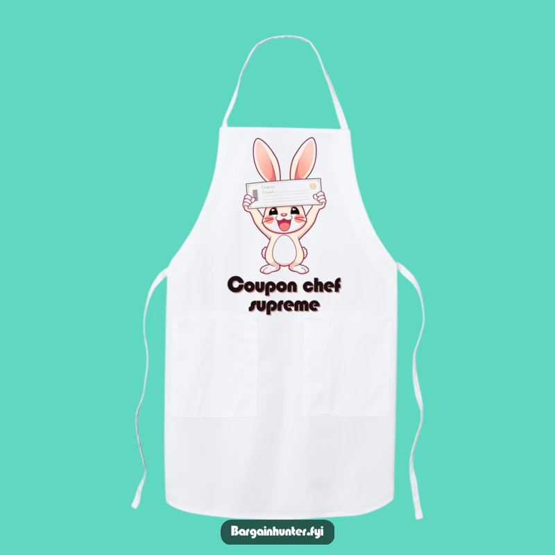 Funny Bunny Coupon Apron - Humorous Kitchen Gift for Smart Cooks