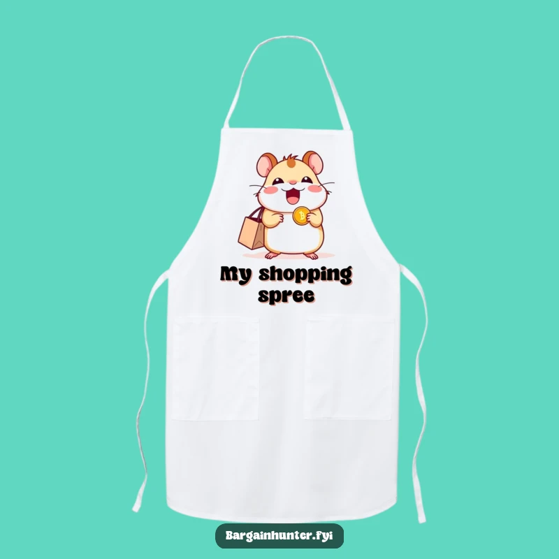 Funny Excited Hamster Coin Apron - Kitchen Fun for Shoppers