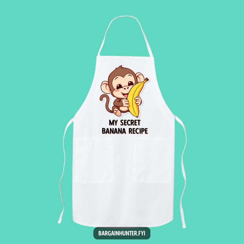 Funny Monkey Haggling Banana Apron: Cook Up Laughs with Every Dish
