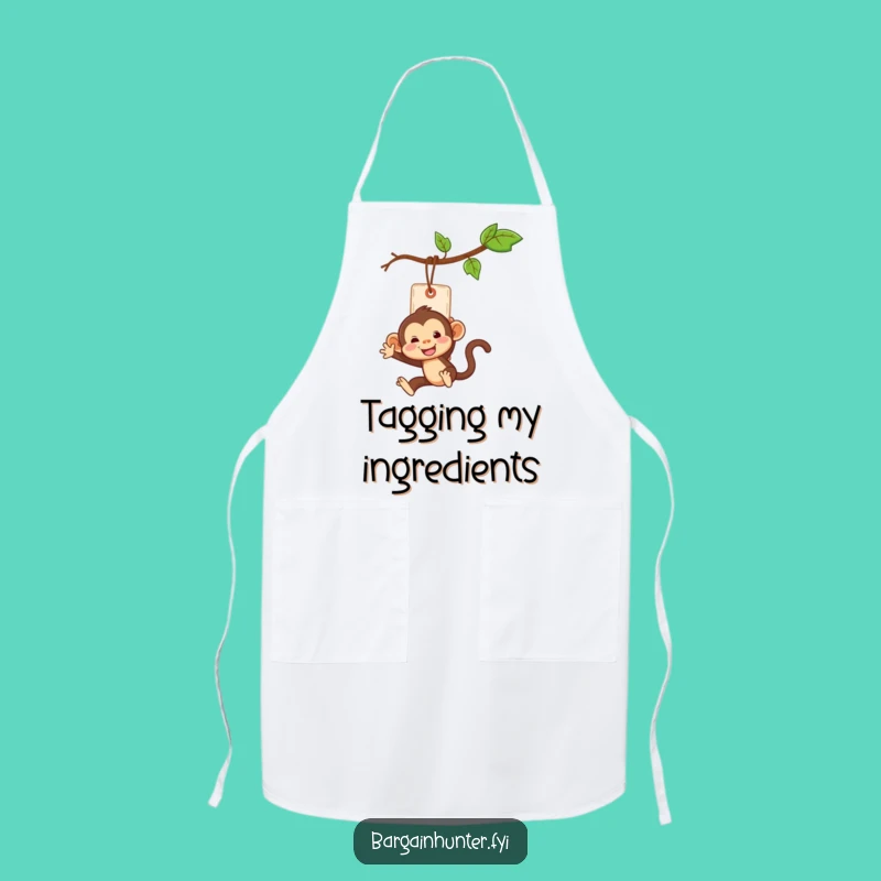 Funny Monkey Price Tag Apron - Kitchen Fun Funny Gift!