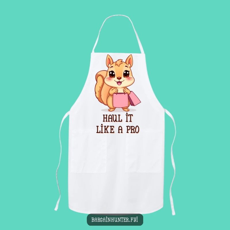 Funny Squirrel Apron: Happy Shopper Kitchen Gear, Perfect Cooking Gift
