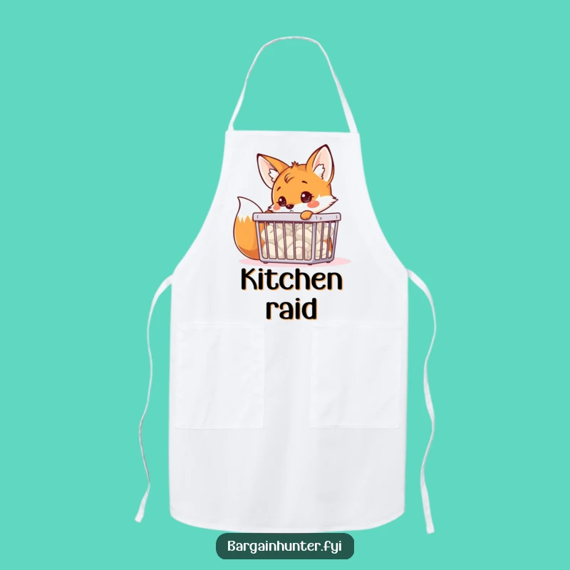 Funny Fox Bargain Bin Apron: Cook Up Deals with Hilarious Style