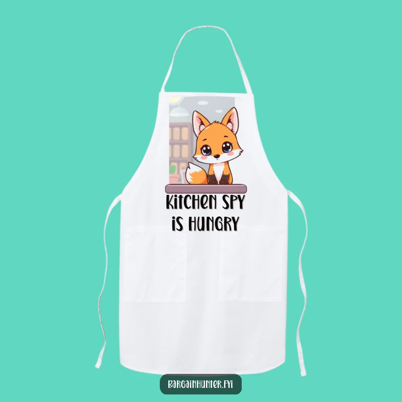 Funny Fox Kitchen Apron, Humorous Funny Gift for Foodies