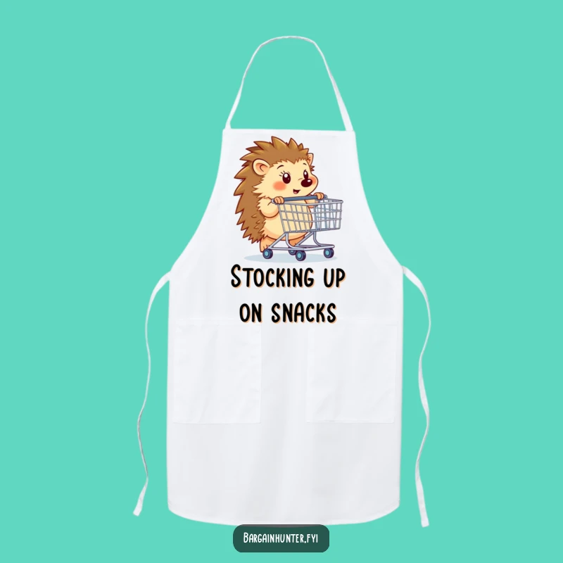 Funny Hedgehog Shopping Cart Apron - Chef's Funny Kitchen Companion Funny Gift!