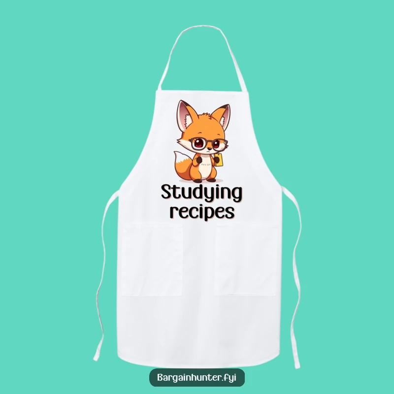 Funny Curious Fox Spectacles Apron - Kitchen Intellect & Humor Gift