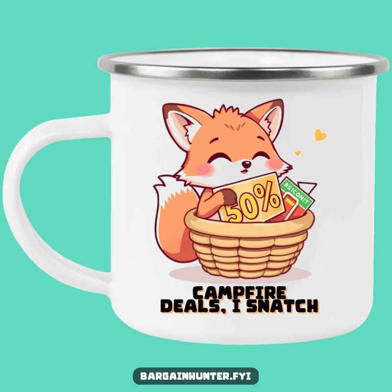 Funny Fox Camping Mug: Playful Deal Hunter's Perfect Outdoor Gift