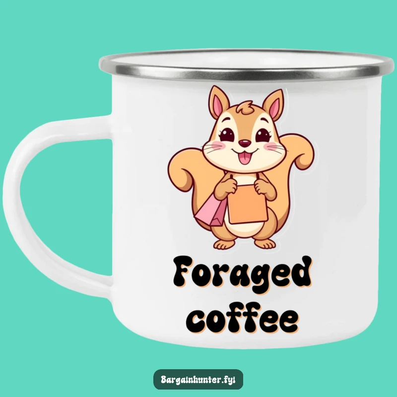 Funny Squirrel Shopping Camping Mug: Your Cheerful Companion for Outdoor Adventures