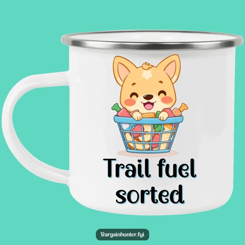 Funny Dog Treat Haul Camping Mug: Smiling Pup Basket - Trail Treats