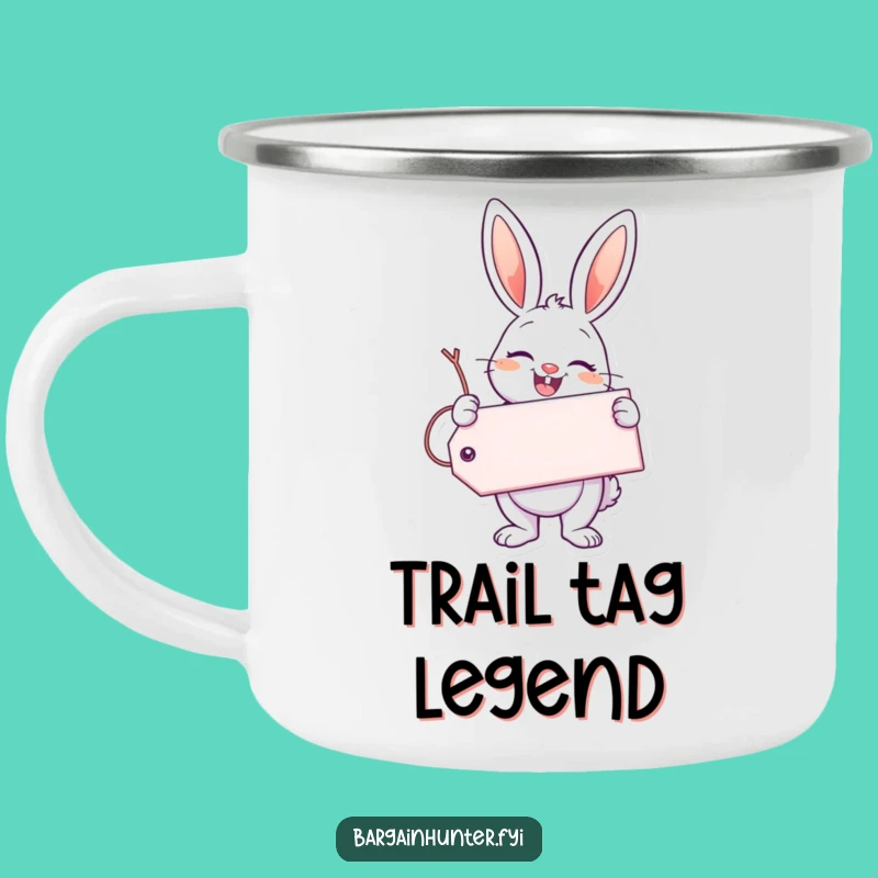 Funny Enthusiastic Bunny Camping Mug: Giant Tag, Durable & Hilarious Outdoor Gift