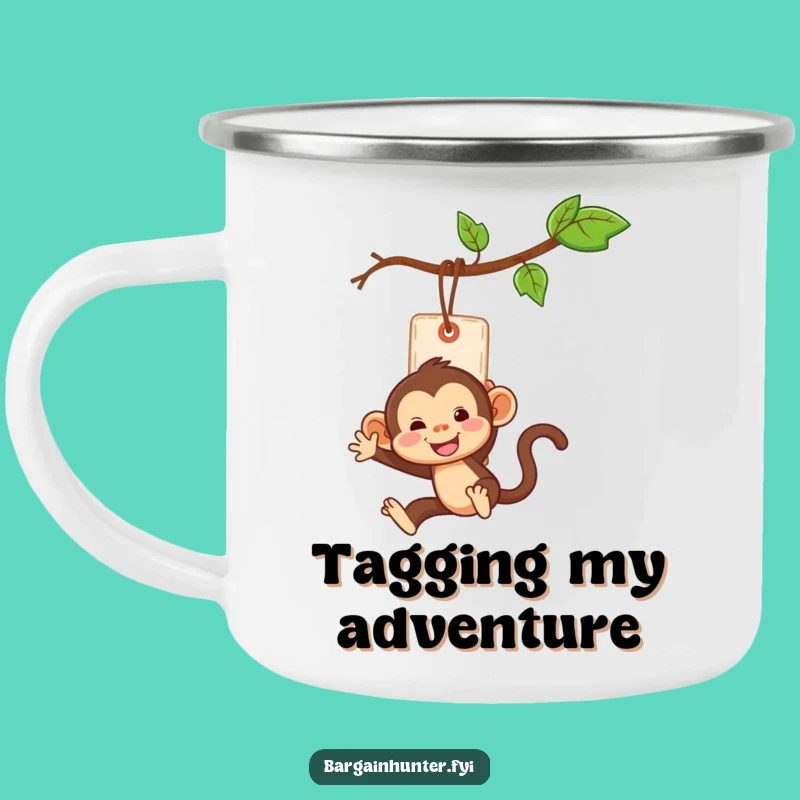 Funny Monkey Price Tag Camping Mug - Adventure Fuel Funny Gift!