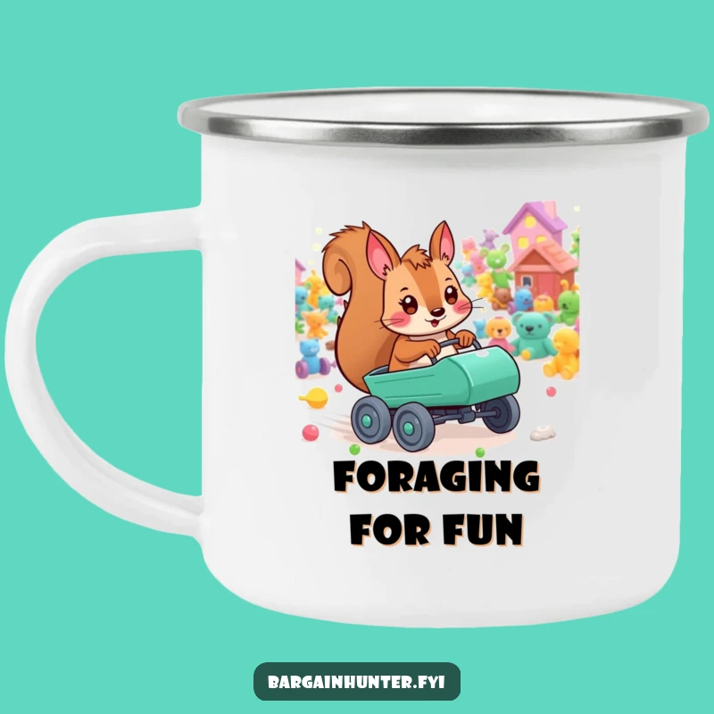 Funny Playful Squirrel Toy Cart Camping Mug - Adventure & Energetic Sips