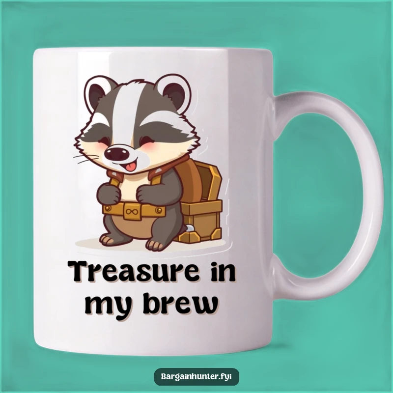 Funny Badger Treasure Mug - Humorous Gift for Adventurous Spirits