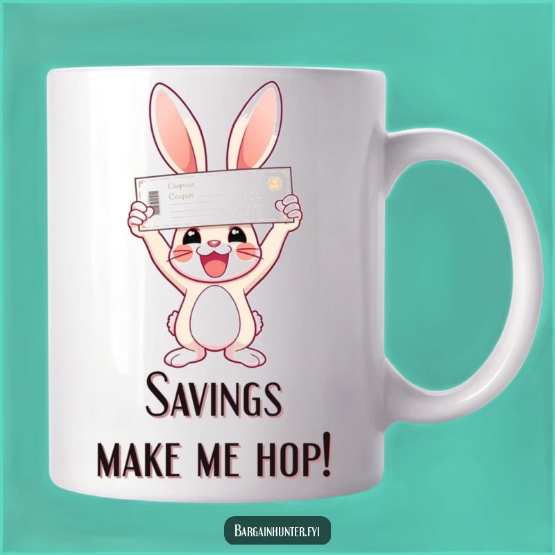 Funny Bunny Coupon Mug - Humorous Gift for Savvy Savers