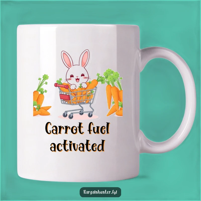 Funny Rabbit Carrot Cart Mug, Hilarious Gardener Gift for Veggie Lovers