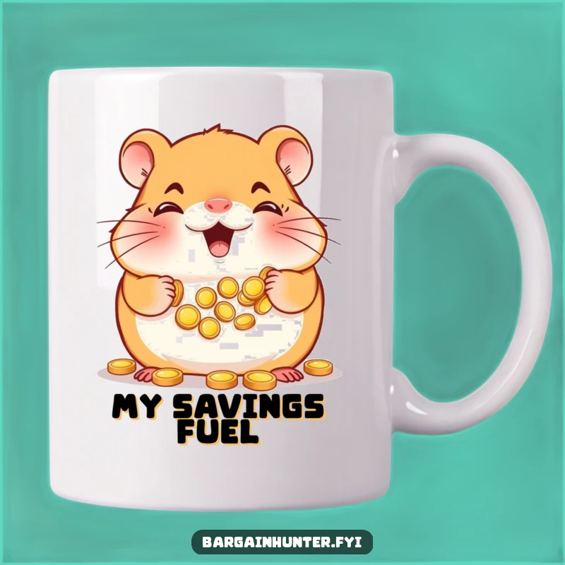 Funny Hamster Mug: Wealth Accumulator's Funny Gift, Hoarding Gold with Joy!
