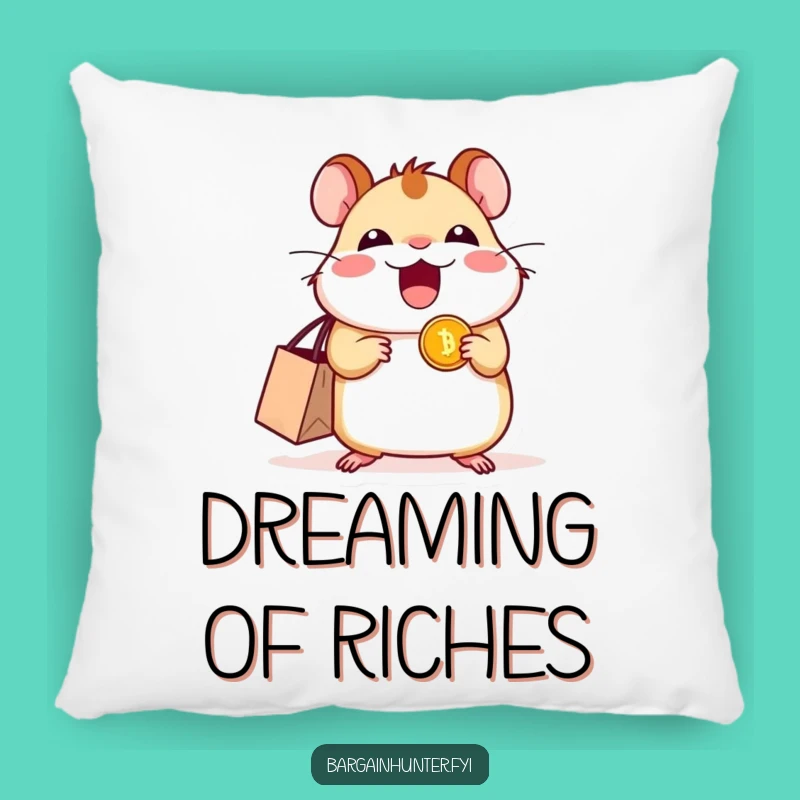 Comfy Funny Excited Hamster Coin Pillow - Cozy Shopping Companion