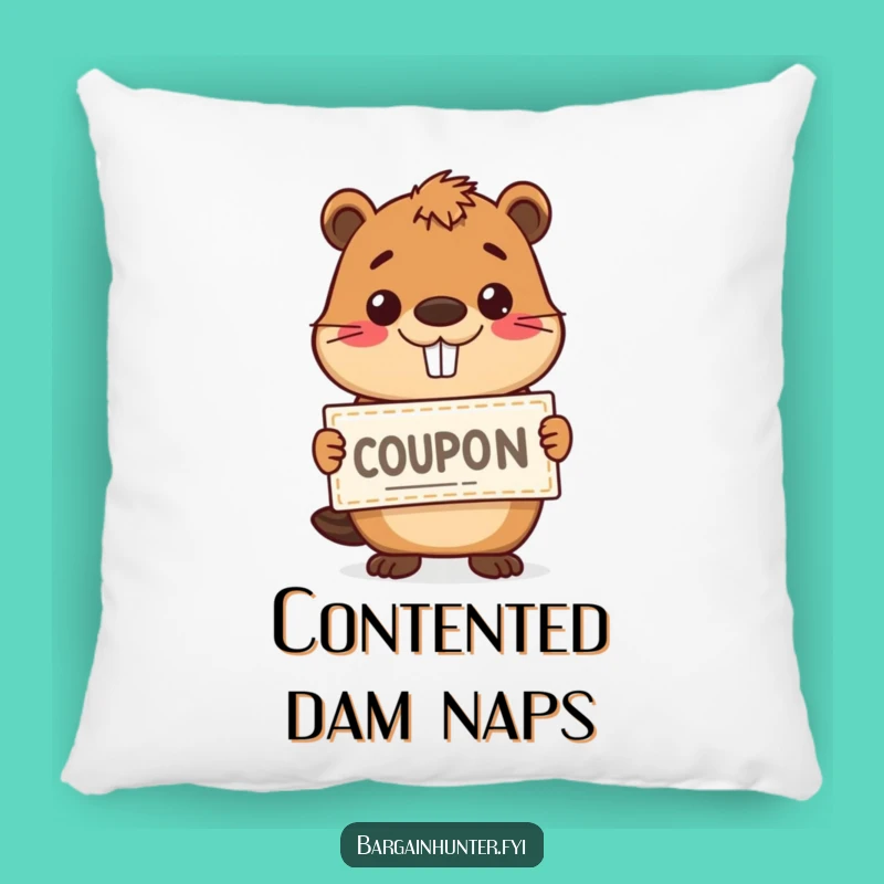 Funny Beaver Coupon Pillow - Cozy & Grinning Accent for Your Home
