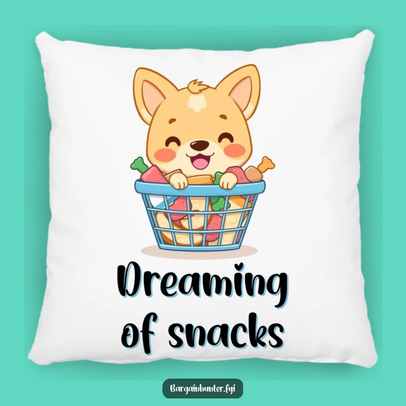 Funny Dog Treat Haul Pillow: Smiling Pup Basket - Cozy Accent