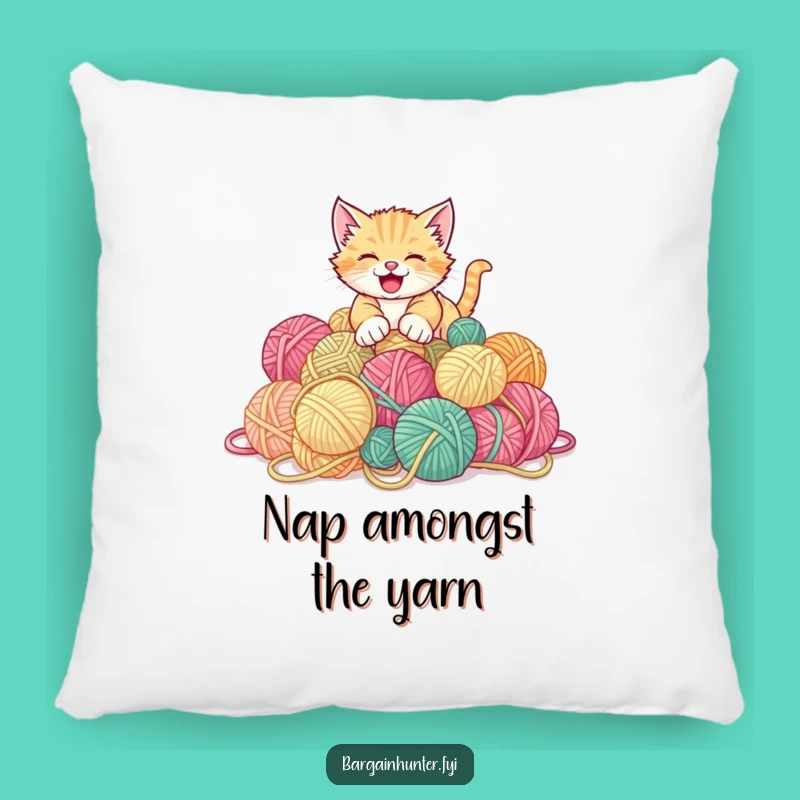 Funny Kitten Yarn Pillow - Cozy Humorous Accent for Cat Lovers