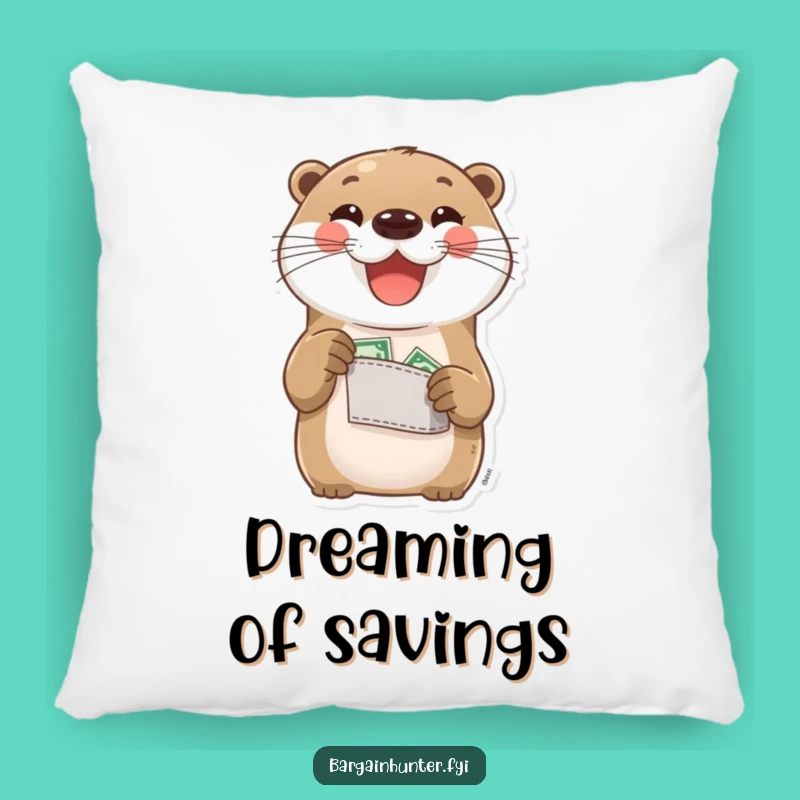 Funny Otter Pillow: Pocket Change Pride, Perfect Gift for Cozy Savers