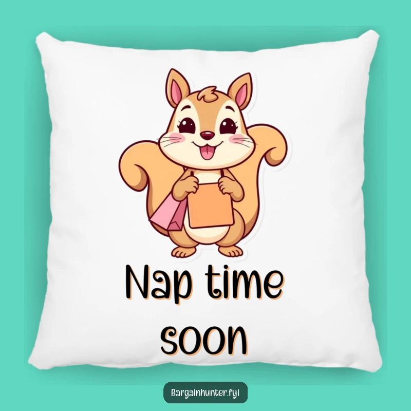 Funny Squirrel Shopping Pillow: Add Comfy Cheer to Your Home Decor