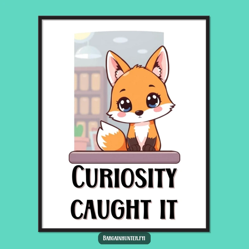 Funny Fox Digital Art, Instant Whimsy Funny Gift