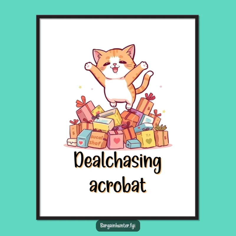 Funny Cat Sale Digital Art Print, Instant Feline Whimsy, Gift Idea