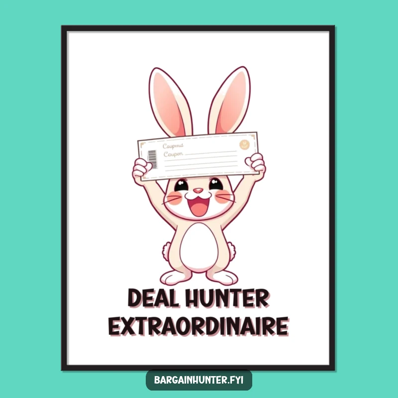 Funny Bunny Coupon Digital Art - Humorous Printable for Savings Enthusiasts
