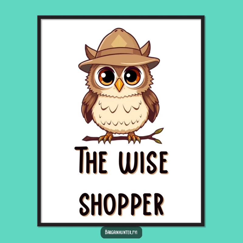 Funny Bargain Hunter Owl Digital Art: Deal Spotting, Instant Humorous Decor Gift
