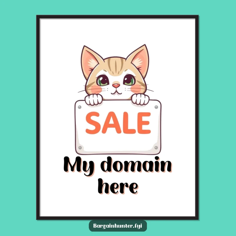 Funny Cat Sale Sign Digital Art - Printable Wall Decor, Hilarious Gift