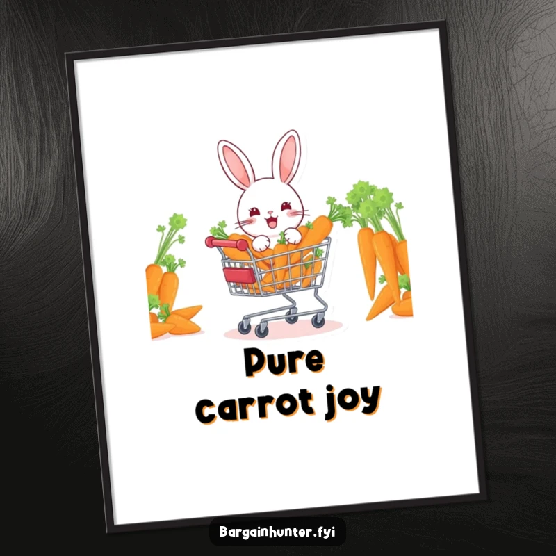 Funny rabbit with a cart full of carrots, a cheerful digital artwork ready to bring garden joy.