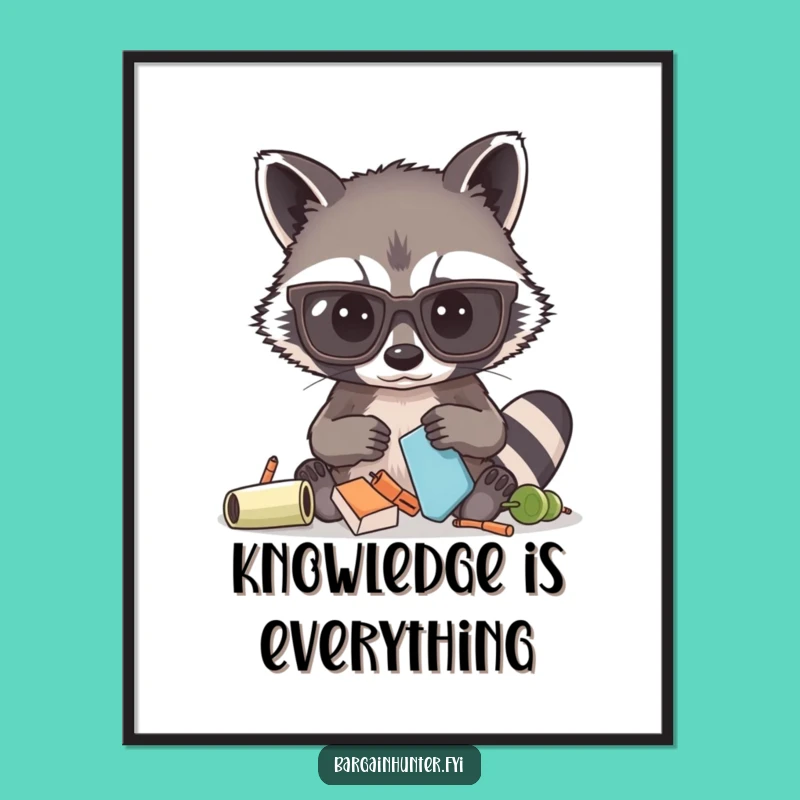 Funny Raccoon Digital Art: Hilarious Sifting Scene for Your Walls