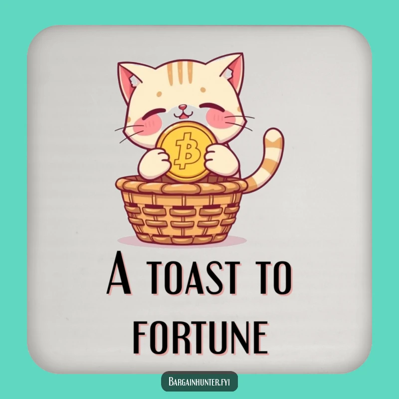 Funny Cat Coaster: Coin Diver Pride - Protect Surfaces Gift