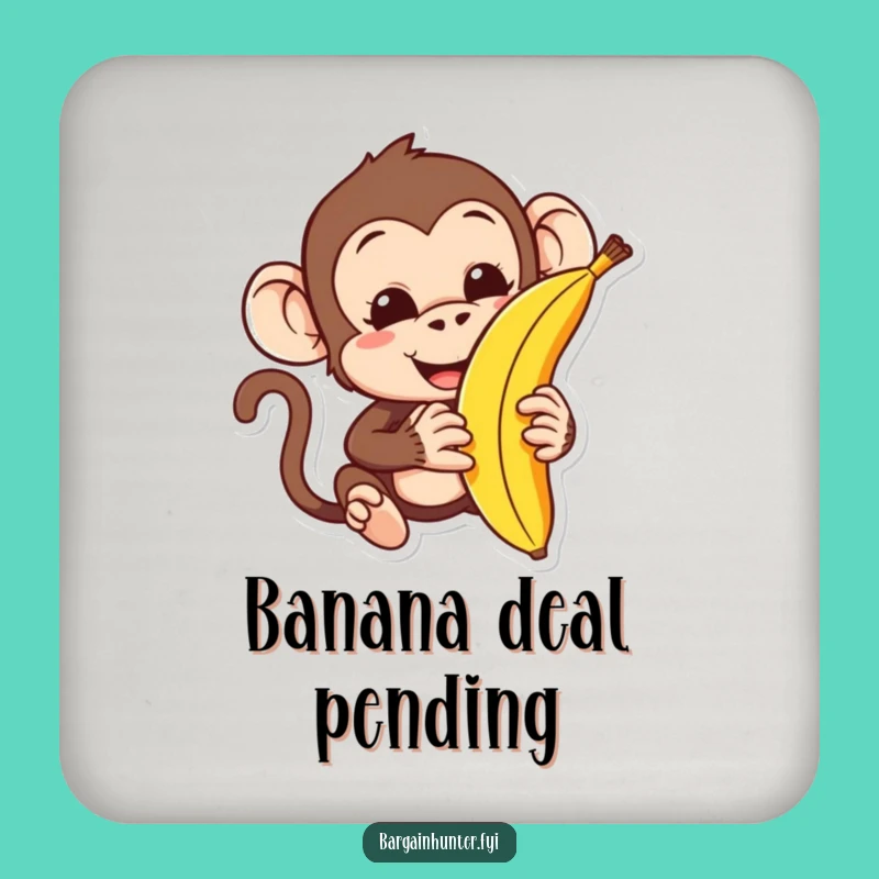 Funny Monkey Haggling Banana Coaster: Protect Surfaces with Primate Humor