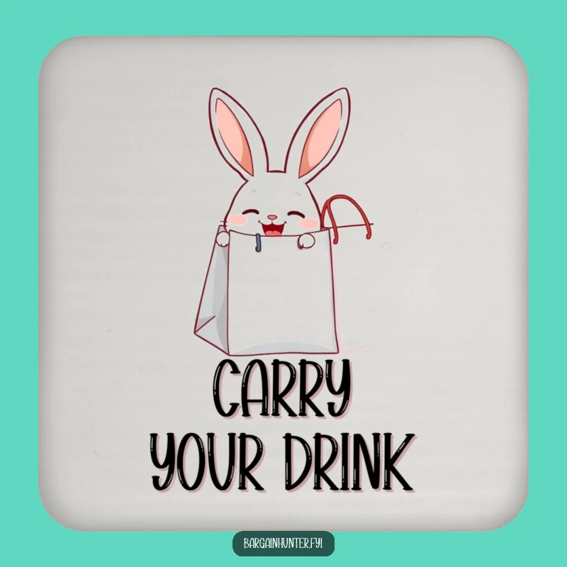 Funny Joyful Rabbit Coaster - Shopping Bag Charm