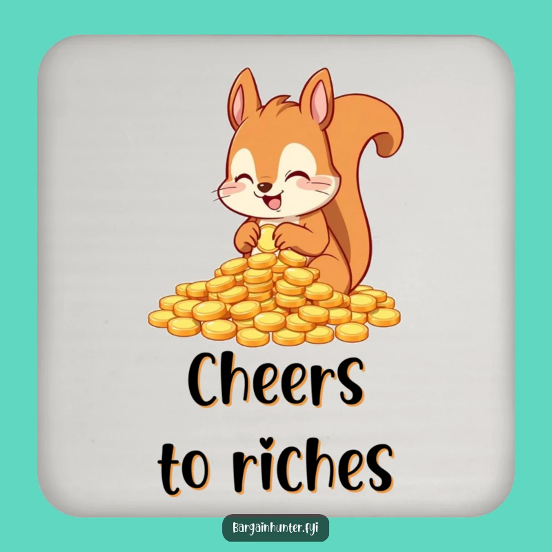 Funny Squirrel Coin Coaster Set - Protect Surfaces with Hilarious Financial Flair