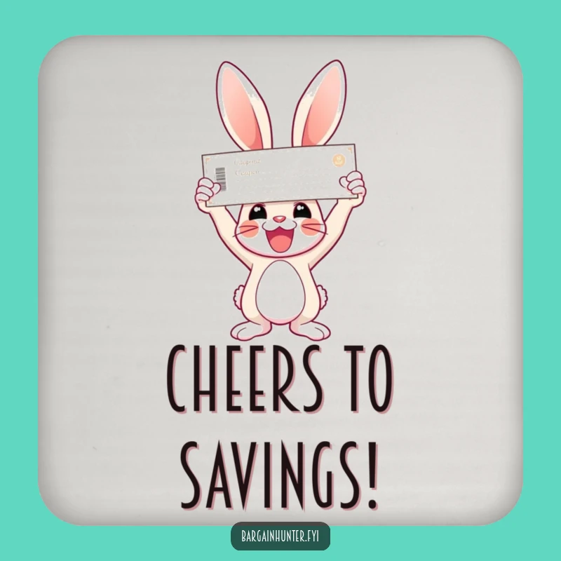 Funny Bunny Coupon Coaster - Humorous Home Decor for Savers