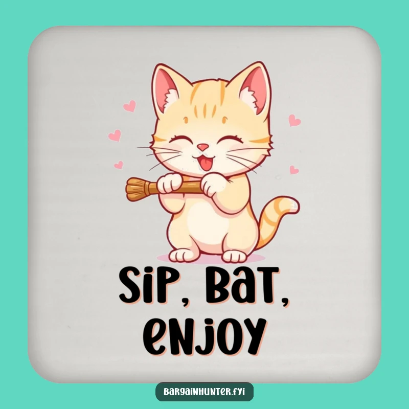 Funny Sweet Kitten Coaster: Discount Hunter Protection, Humorous Table Gift