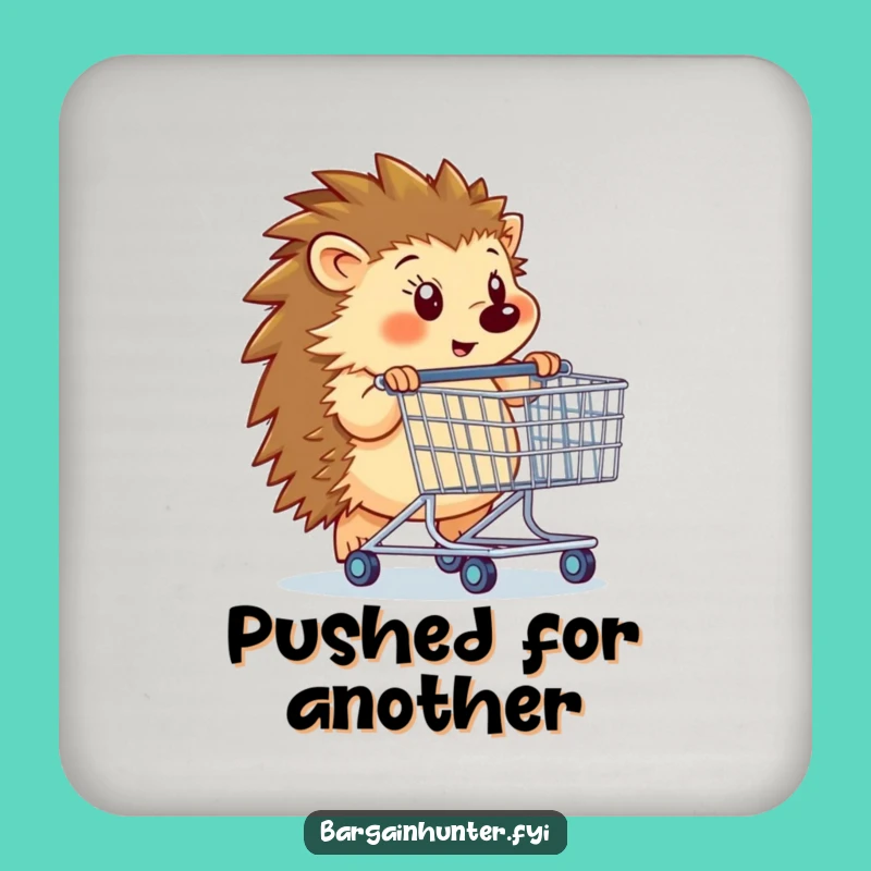Funny Hedgehog Shopping Cart Coaster - Protect Surfaces Funny Gift!