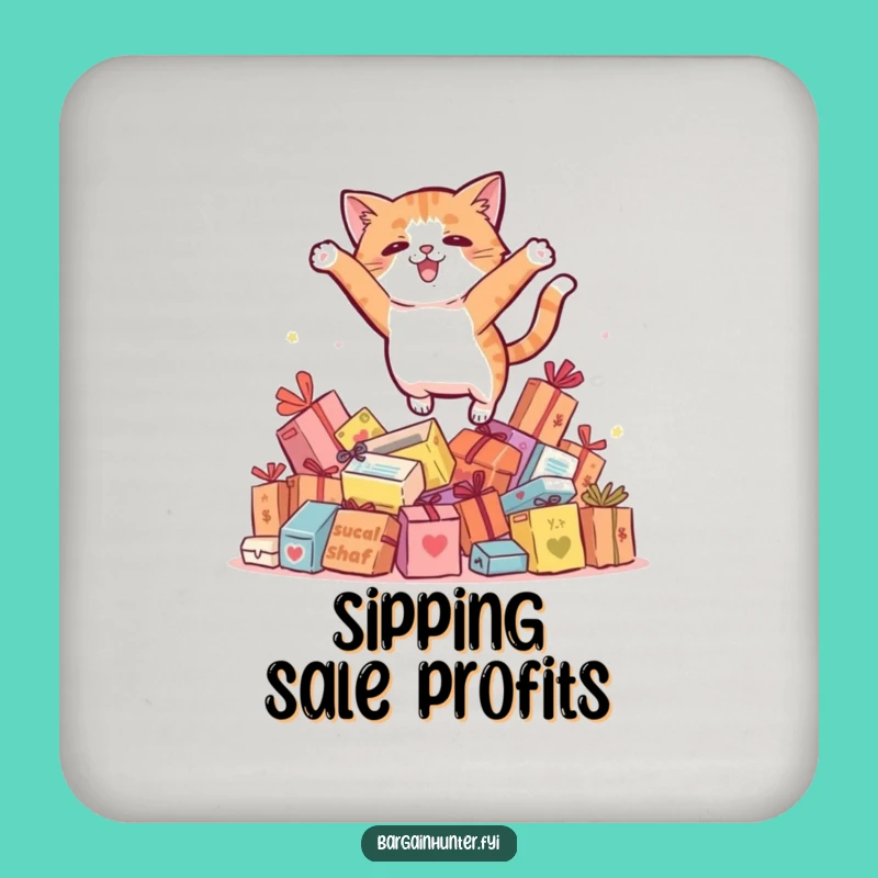 Funny Cat Party Coasters, Protect Surfaces with Feline Humor, Perfect Gift Set