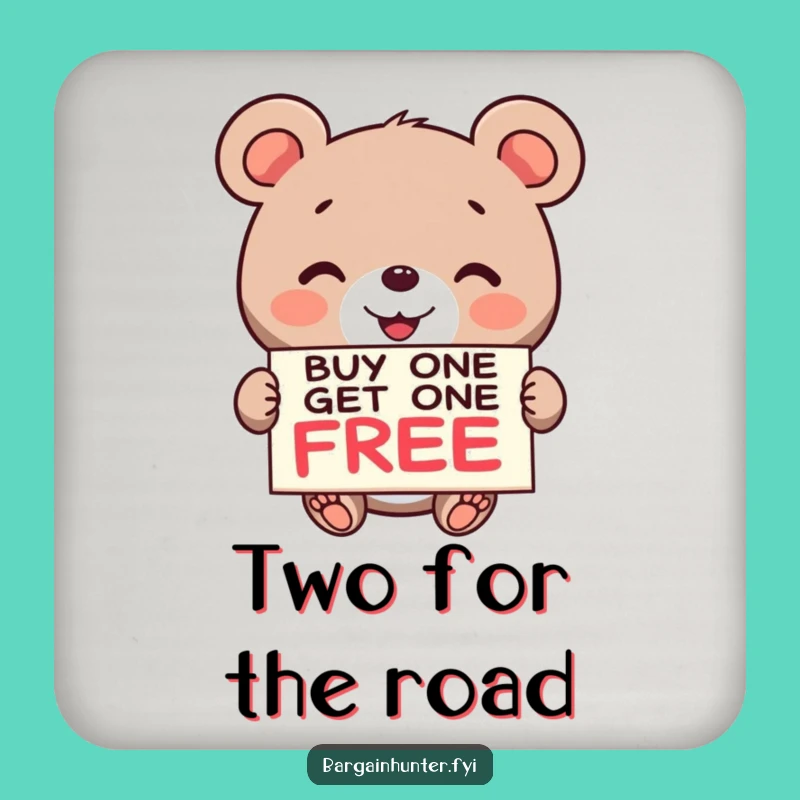 Funny Bear BOGO Coaster Set: Protect Surfaces with this Hilarious Deal Bear