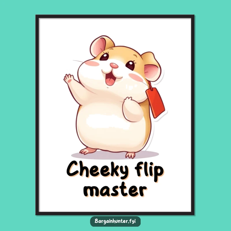 Funny Playful Hamster Poster - Flipping Acrobat Art