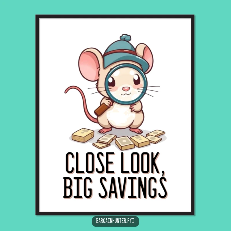Funny Mouse Deal Art Print, Quirky Funny Gift for Collectors