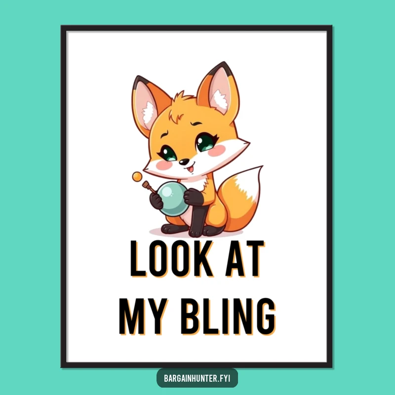 Funny Fox Treasure Poster: Adorable Proud Fox Art for Your Wall