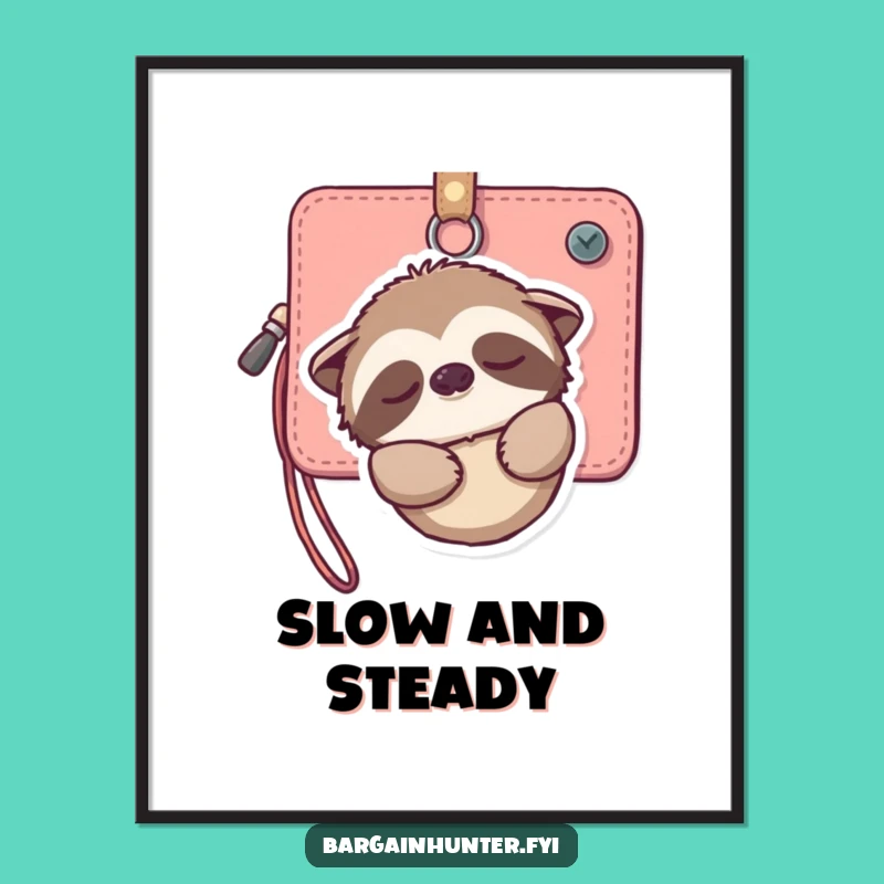 Funny Sloth Wallet Poster: Add Gentle, Humorous Calm to Your Walls
