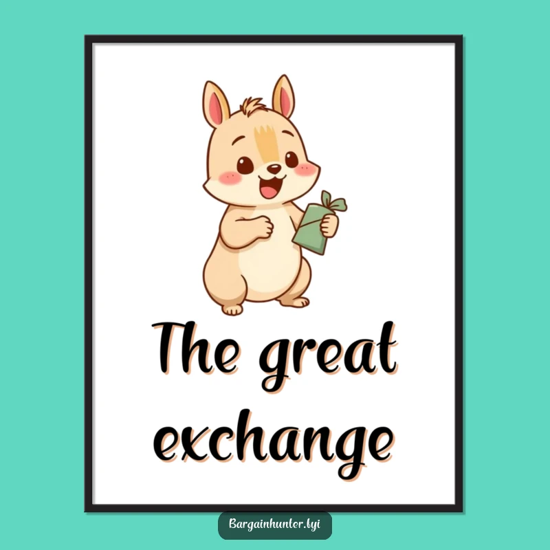 Funny Squirrel Poster: Happy Rodent Trading Art for Wall Decor