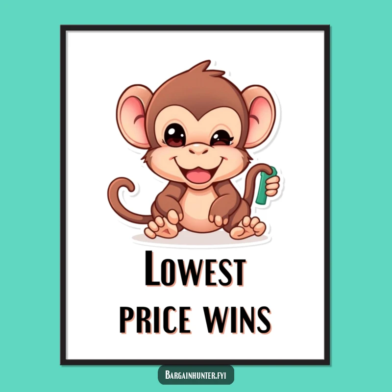 Funny Cheeky Monkey Poster: Decorate with Humor, A Bargain Hunter's Funny Gift!