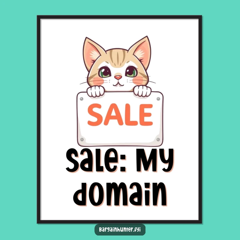 Funny Cat Sale Sign Poster - Hilarious Feline Art Print, Perfect Gift
