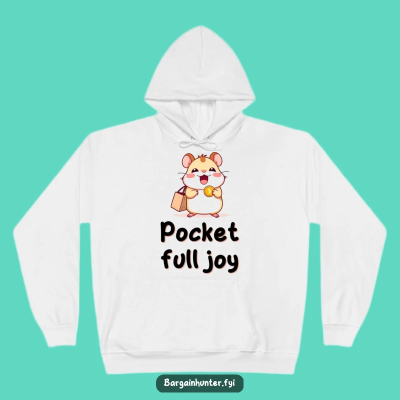 Cozy Funny Excited Hamster Coin Hoodie - Warm & Whimsical Gift