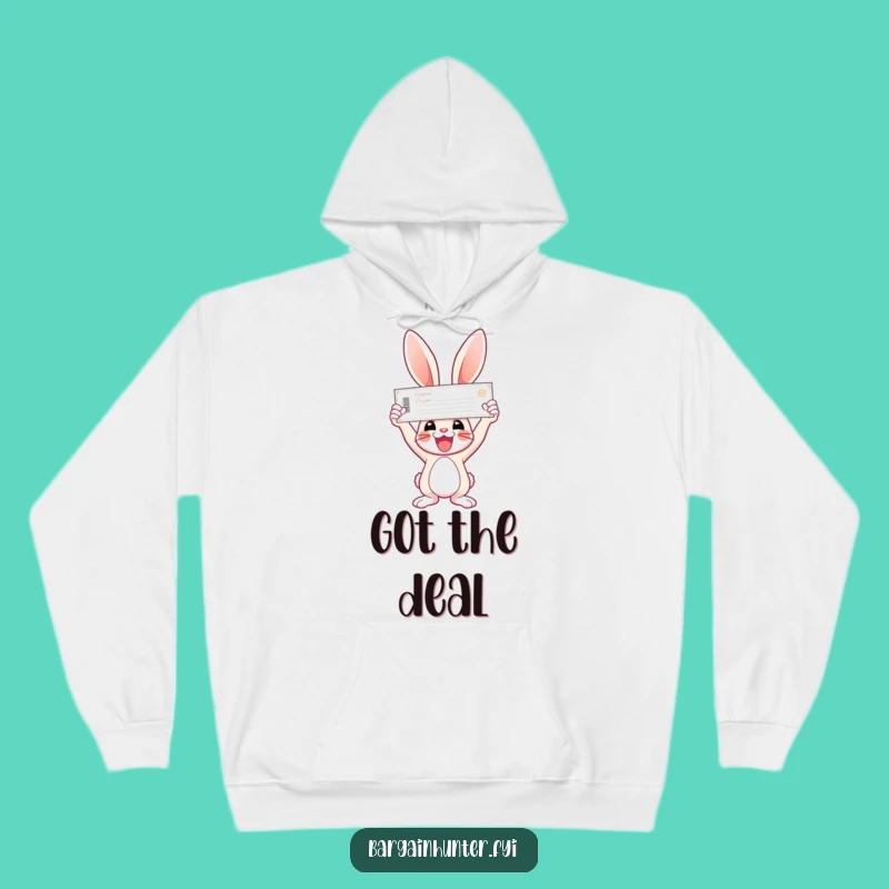 Funny Bunny Coupon Hoodie - Cozy Humorous Gift for Smart Shoppers